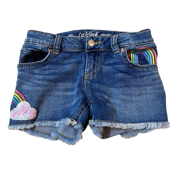 Cat & Jack Girls Sparkly Sequin Shorts Sz M 7/8 Set of 3 - Picture 2 of 8